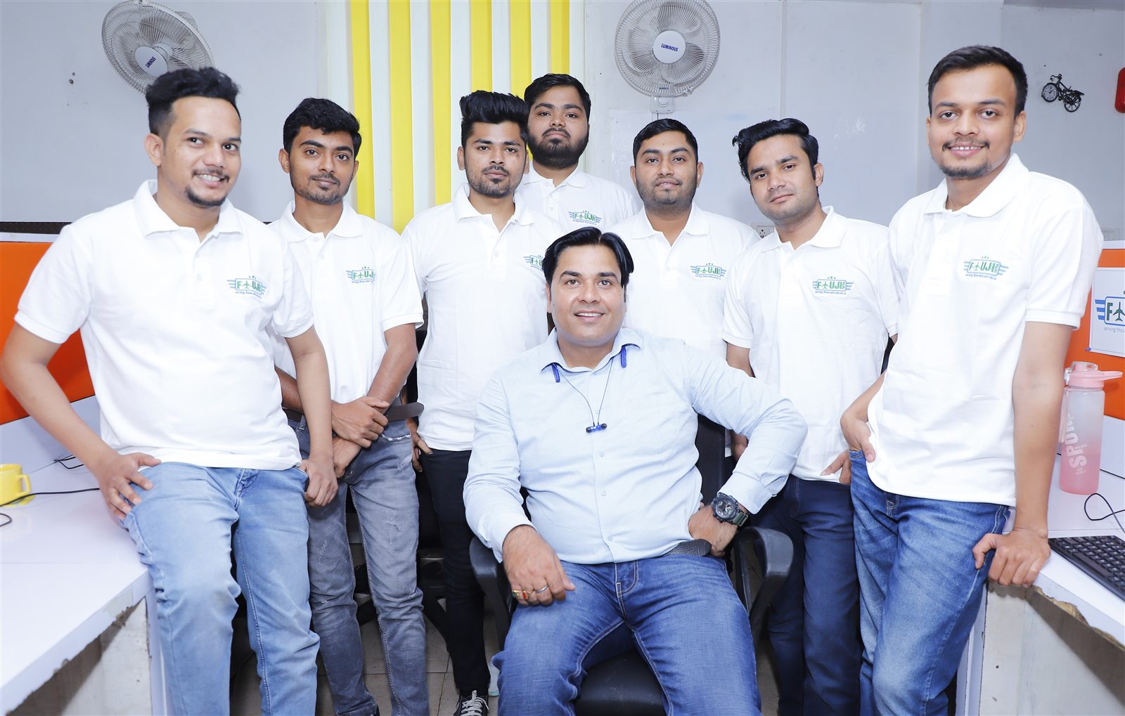 Fauji Yatra team standing in salute