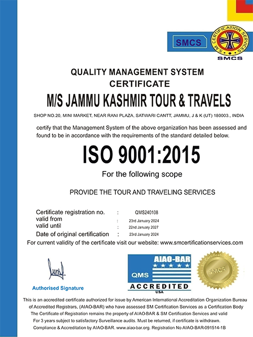 Fauji Yatra ISO certification