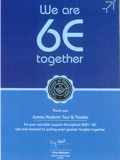 IndiGo We Are 6E Together recognition